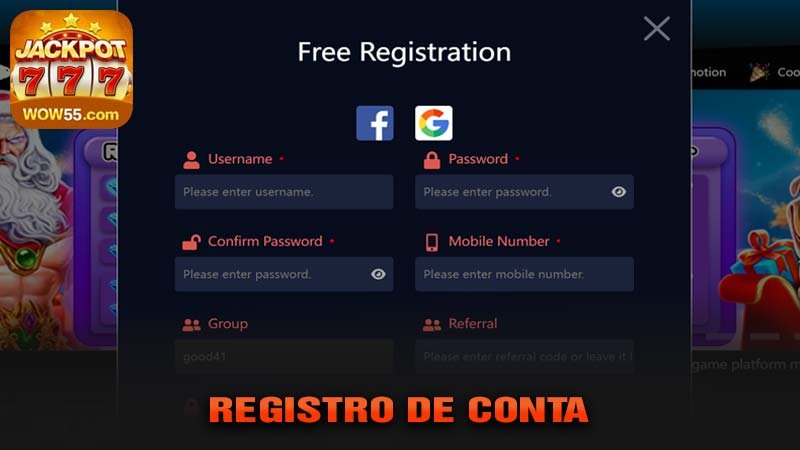 Registro de Conta